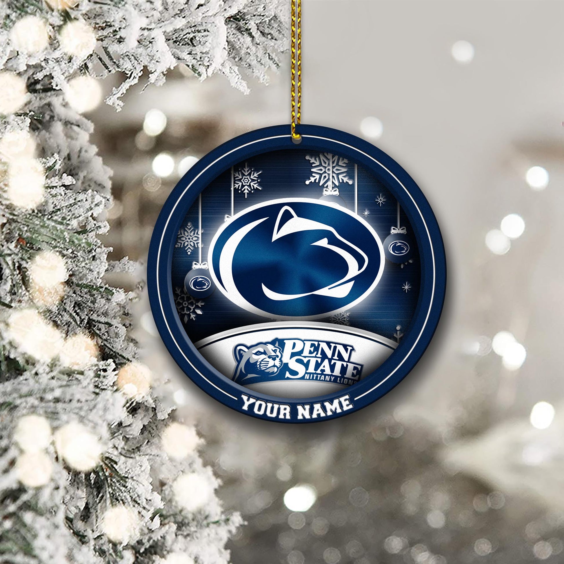 Penn State Nittany Lions Circle Aluminium Custom Ornament 2 Side Trending New Arrivals H52912 ETUG311023
