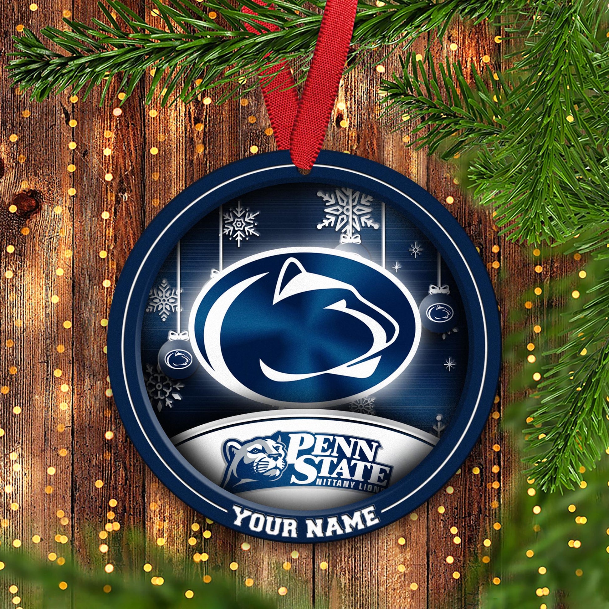 Penn State Nittany Lions Circle Aluminium Custom Ornament 2 Side Trending New Arrivals H52912 ETUG311023