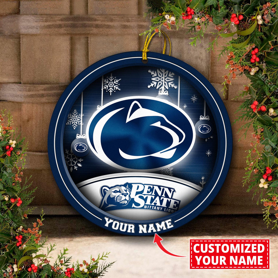 Penn State Nittany Lions Circle Aluminium Custom Ornament 2 Side Trending New Arrivals H52912 ETUG311023