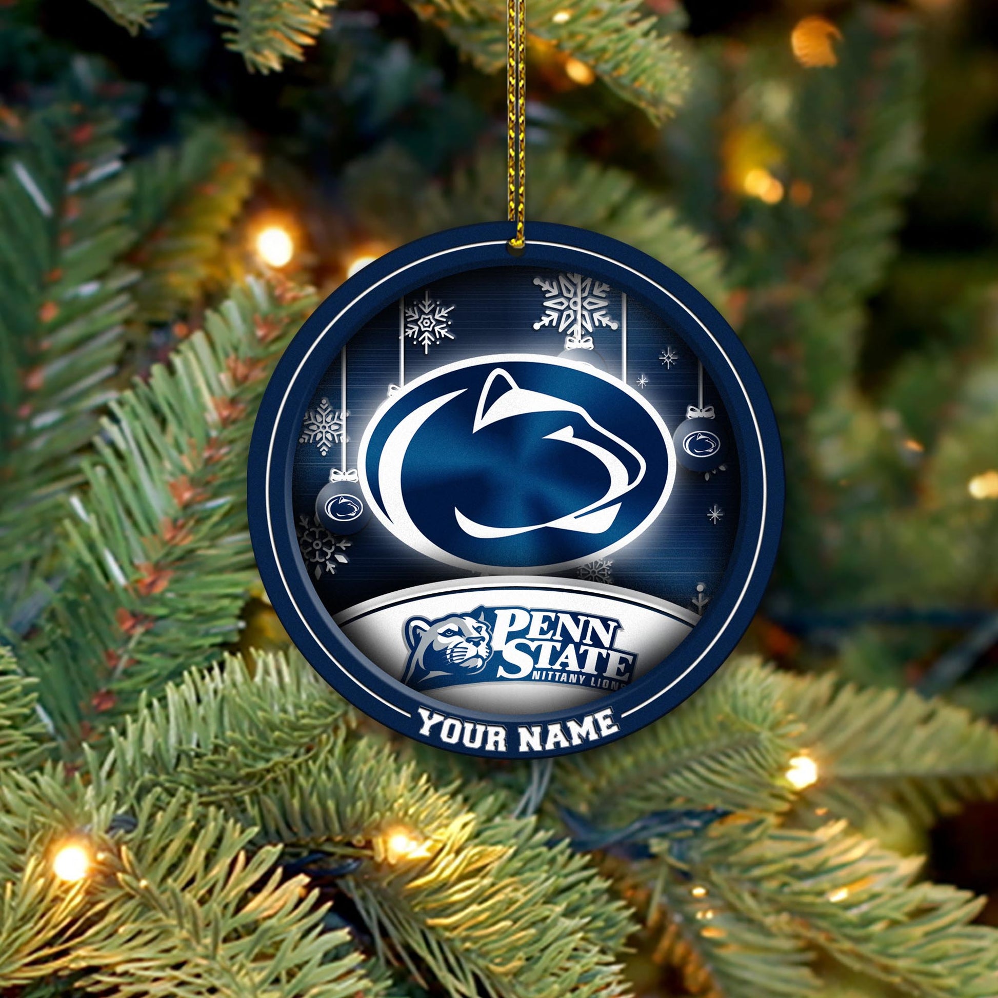 Penn State Nittany Lions Circle Aluminium Custom Ornament 2 Side Trending New Arrivals H52912 ETUG311023
