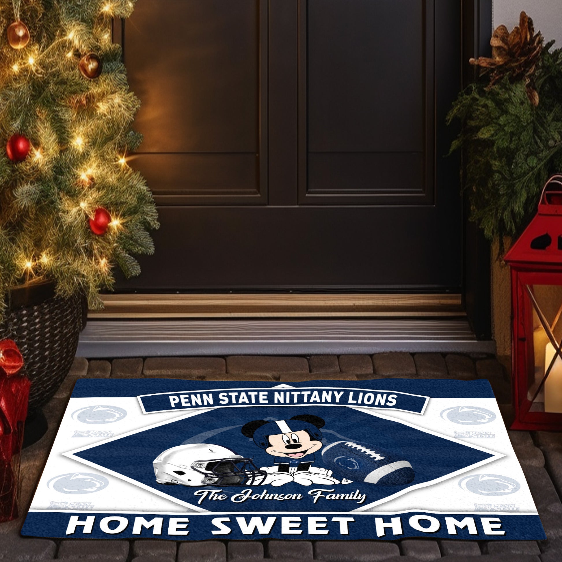 Penn State Nittany Lions Doormat Custom Your Family Name, Sport Team And MK Doormat, FootBall Fan Gifts EHIVM-52722