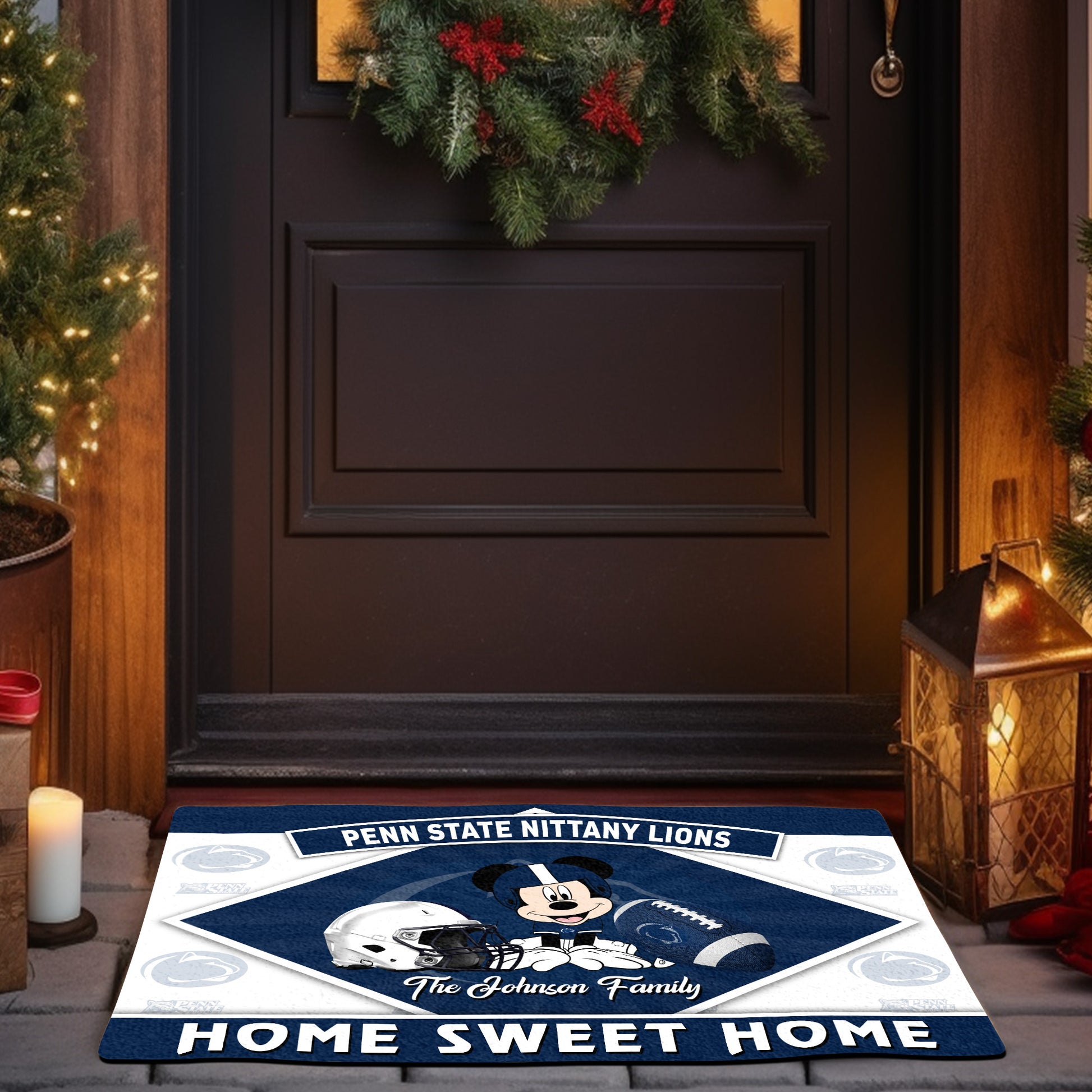 Penn State Nittany Lions Doormat Custom Your Family Name, Sport Team And MK Doormat, FootBall Fan Gifts EHIVM-52722