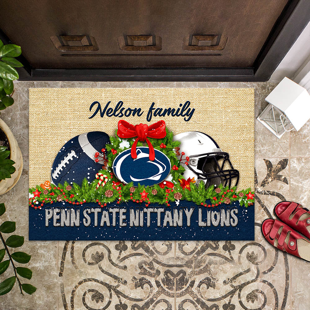 Penn State Nittany Lions Doormat Personalized Your Name, Sport Team Doormat, Christmas Gifts For Football Fan, Home Decor ETHY-52726
