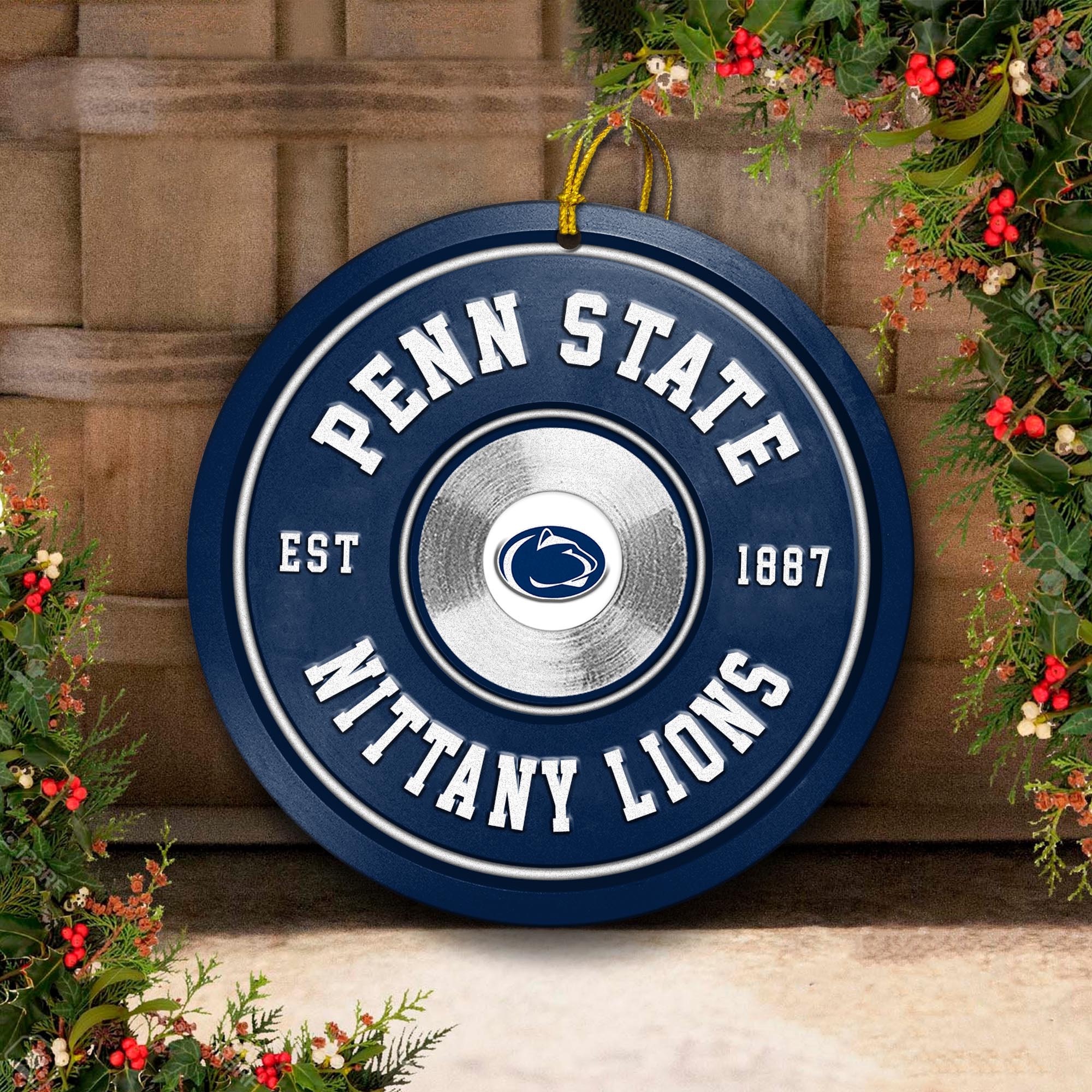 Penn State Nittany Lions Fitness Circle Aluminium Ornament 2 Side Trending New Arrivals H52883 ETUG311023