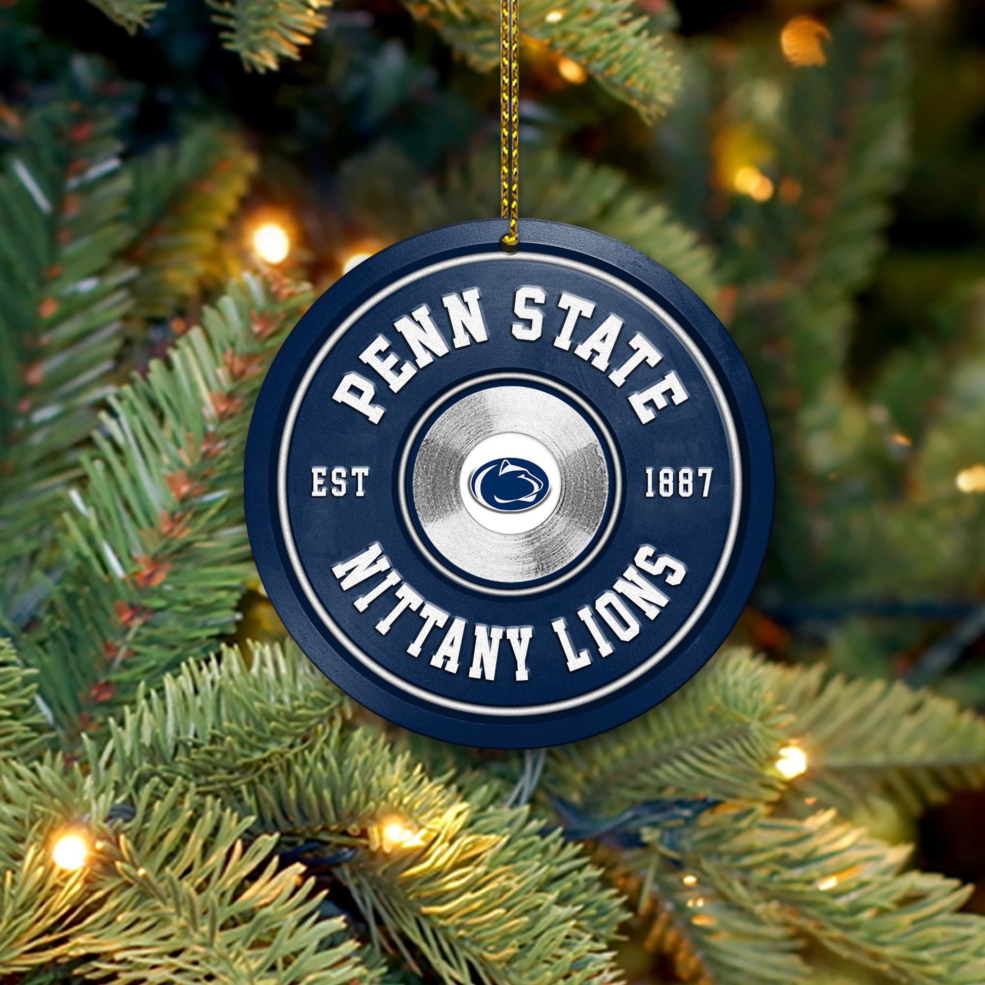 Penn State Nittany Lions Fitness Circle Aluminium Ornament 2 Side Trending New Arrivals H52883 ETUG311023
