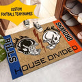 Personalized House Divided Football Team Door Mat,  Football Welcome Mat, Custom Football Team Name, Sport Rug Decor, Housewarming Gift ETHY-50030001 ETHY Doormat