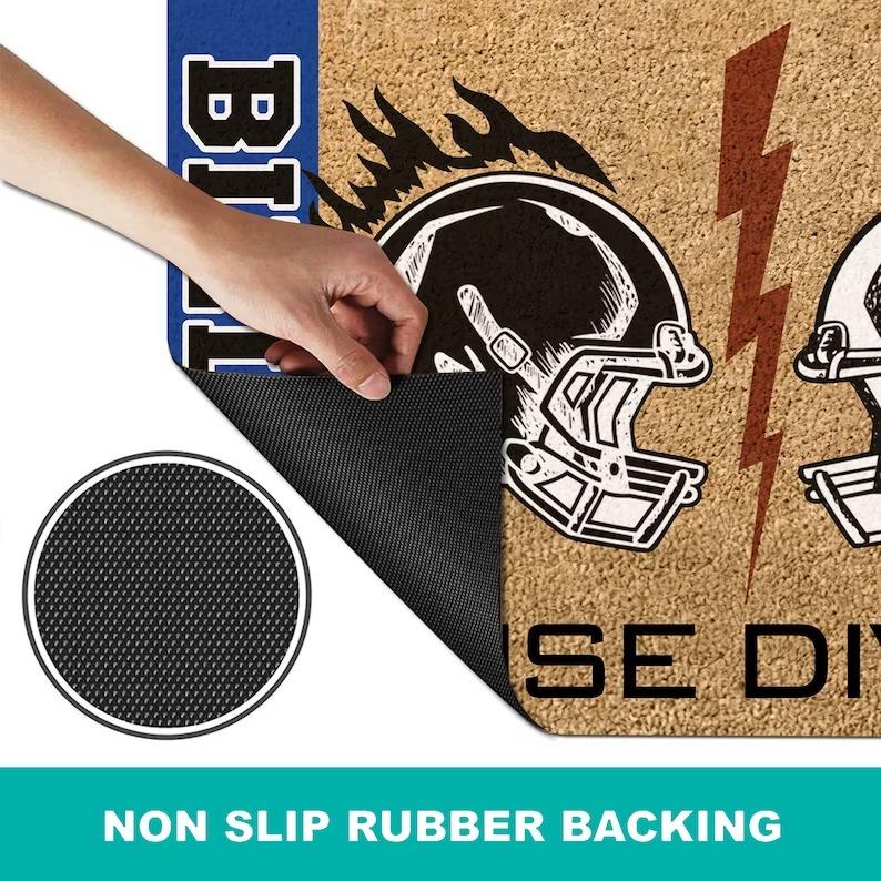 Personalized House Divided Football Team Door Mat,  Football Welcome Mat, Custom Football Team Name, Sport Rug Decor, Housewarming Gift ETHY-50030001 ETHY Doormat