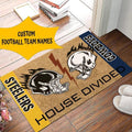 Personalized House Divided Football Team Door Mat,  Football Welcome Mat, Custom Football Team Name, Sport Rug Decor, Housewarming Gift ETHY-50030001 ETHY Doormat