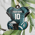 Philadelphia Eagles 2 Layered Piece Wooden Ornament Custom Name And Number, Sport Team Ornament, Sport Gifts ETRG-52175