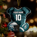 Philadelphia Eagles 2 Layered Piece Wooden Ornament Custom Name And Number, Sport Team Ornament, Sport Gifts ETRG-52175