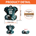 Philadelphia Eagles 2 Layered Piece Wooden Ornament Custom Name And Number, Sport Team Ornament, Sport Gifts ETRG-52175