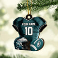 Philadelphia Eagles 2 Layered Piece Wooden Ornament Custom Name And Number, Sport Team Ornament, Sport Gifts ETRG-52175