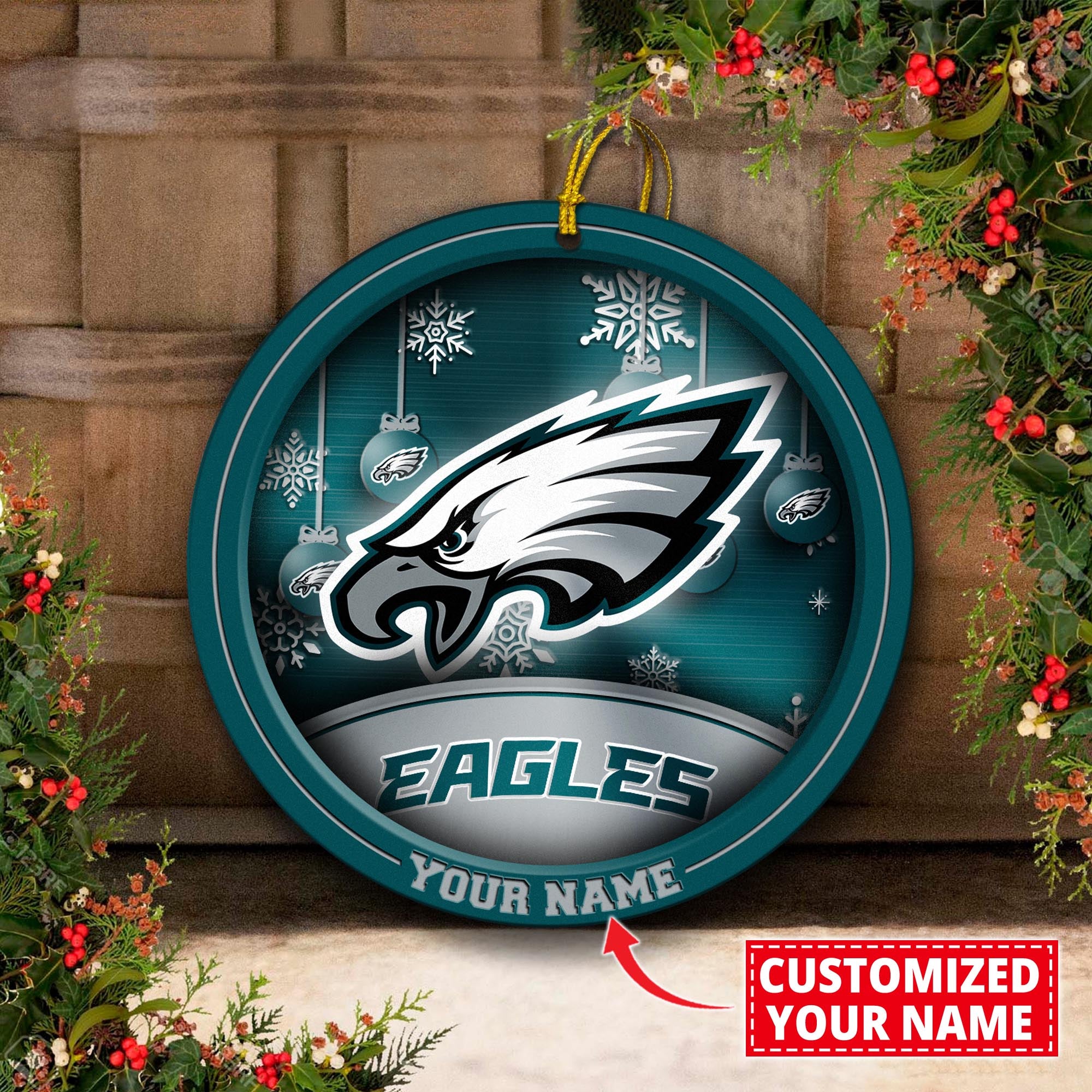 Philadelphia Eagles Circle Aluminium Custom Ornament 2 Side Trending New Arrivals H52912 ETUG311023