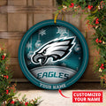 Philadelphia Eagles Circle Aluminium Custom Ornament 2 Side Trending New Arrivals H52912 ETUG311023