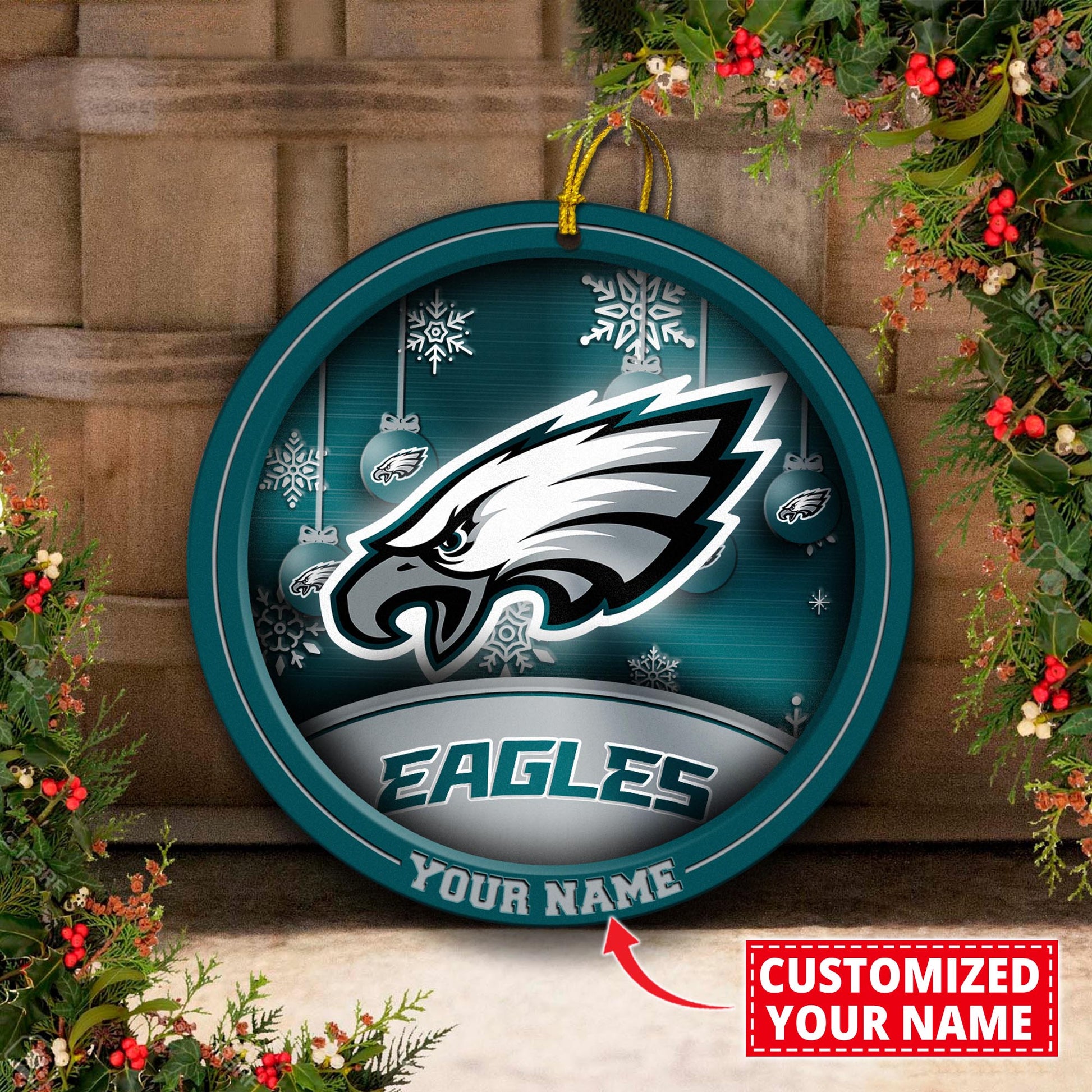 Philadelphia Eagles Circle Aluminium Custom Ornament 2 Side Trending New Arrivals H52912 ETUG311023
