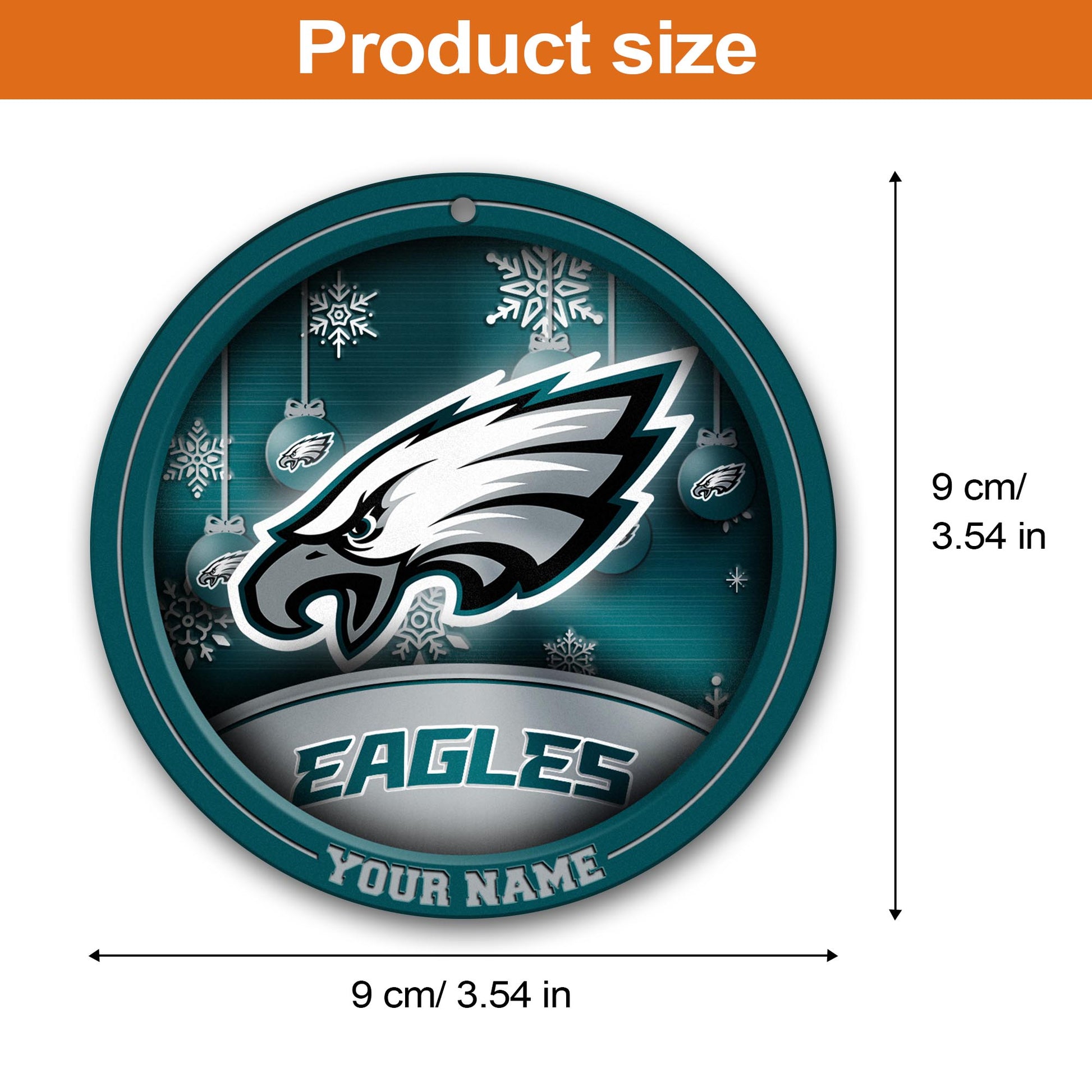 Philadelphia Eagles Circle Aluminium Custom Ornament 2 Side Trending New Arrivals H52912 ETUG311023