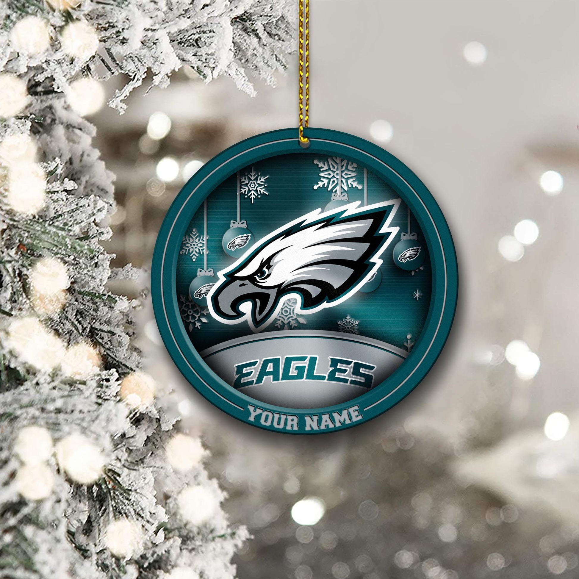 Philadelphia Eagles Circle Aluminium Custom Ornament 2 Side Trending New Arrivals H52912 ETUG311023