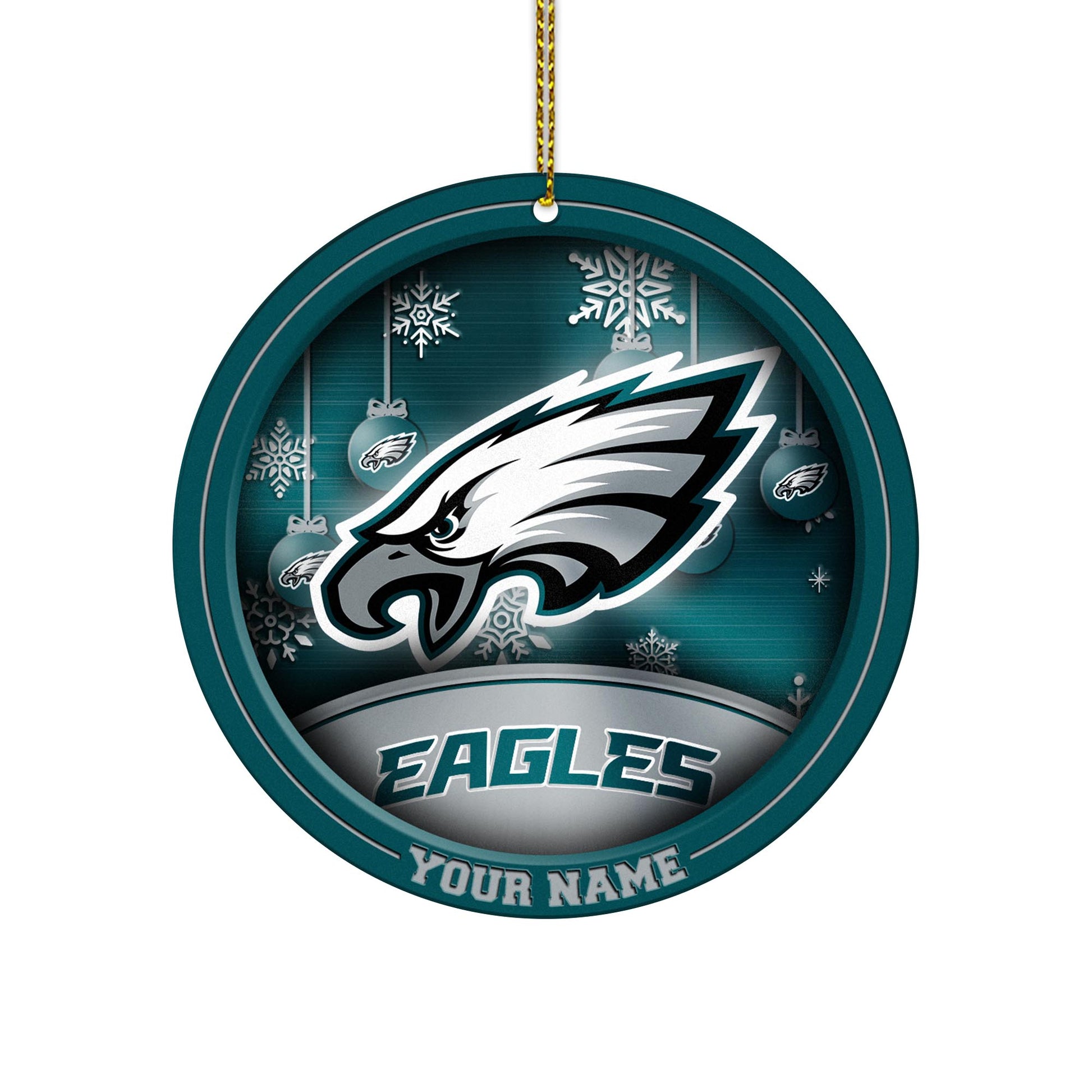 Philadelphia Eagles Circle Aluminium Custom Ornament 2 Side Trending New Arrivals H52912 ETUG311023