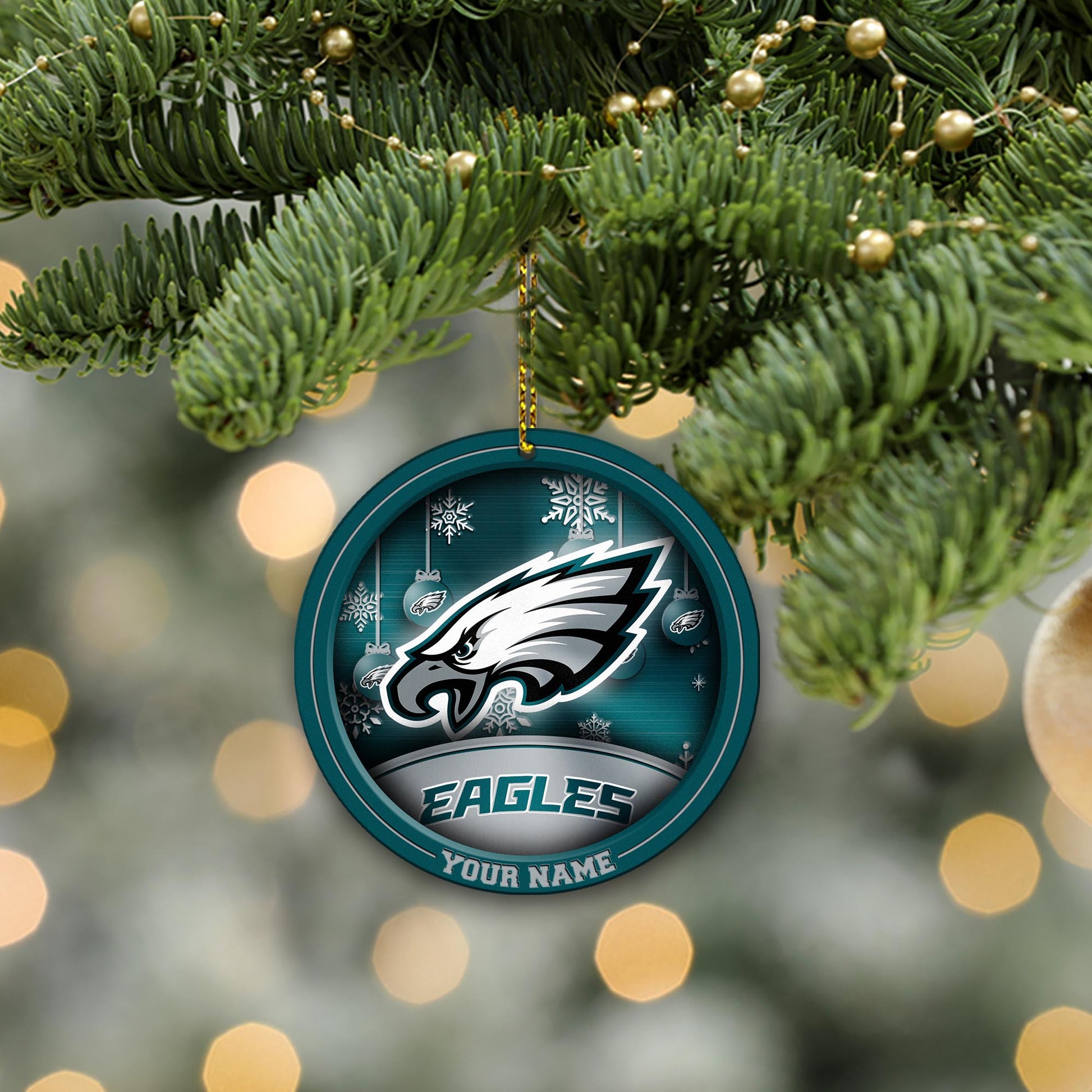 Philadelphia Eagles Circle Aluminium Custom Ornament 2 Side Trending New Arrivals H52912 ETUG311023