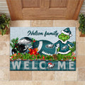 Philadelphia Eagles Football Team Doormat Personalized Your Family Name, Sport And Grinch Doormat, Football Lovers Gifts, Home Decorations ETHY-53152