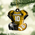 Pittsburgh Steelers 2 Layered Piece Wooden Ornament Custom Name And Number, Sport Team Ornament, Sport Gifts ETRG-52175