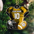 Pittsburgh Steelers 2 Layered Piece Wooden Ornament Custom Name And Number, Sport Team Ornament, Sport Gifts ETRG-52175