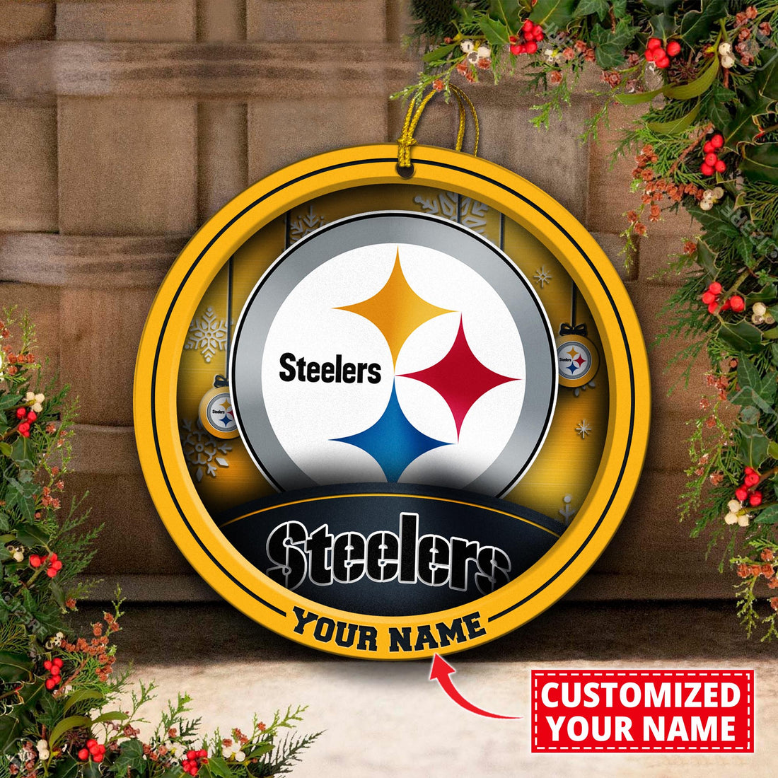 Pittsburgh Steelers Circle Aluminium Custom Ornament 2 Side Trending New Arrivals H52912 ETUG311023