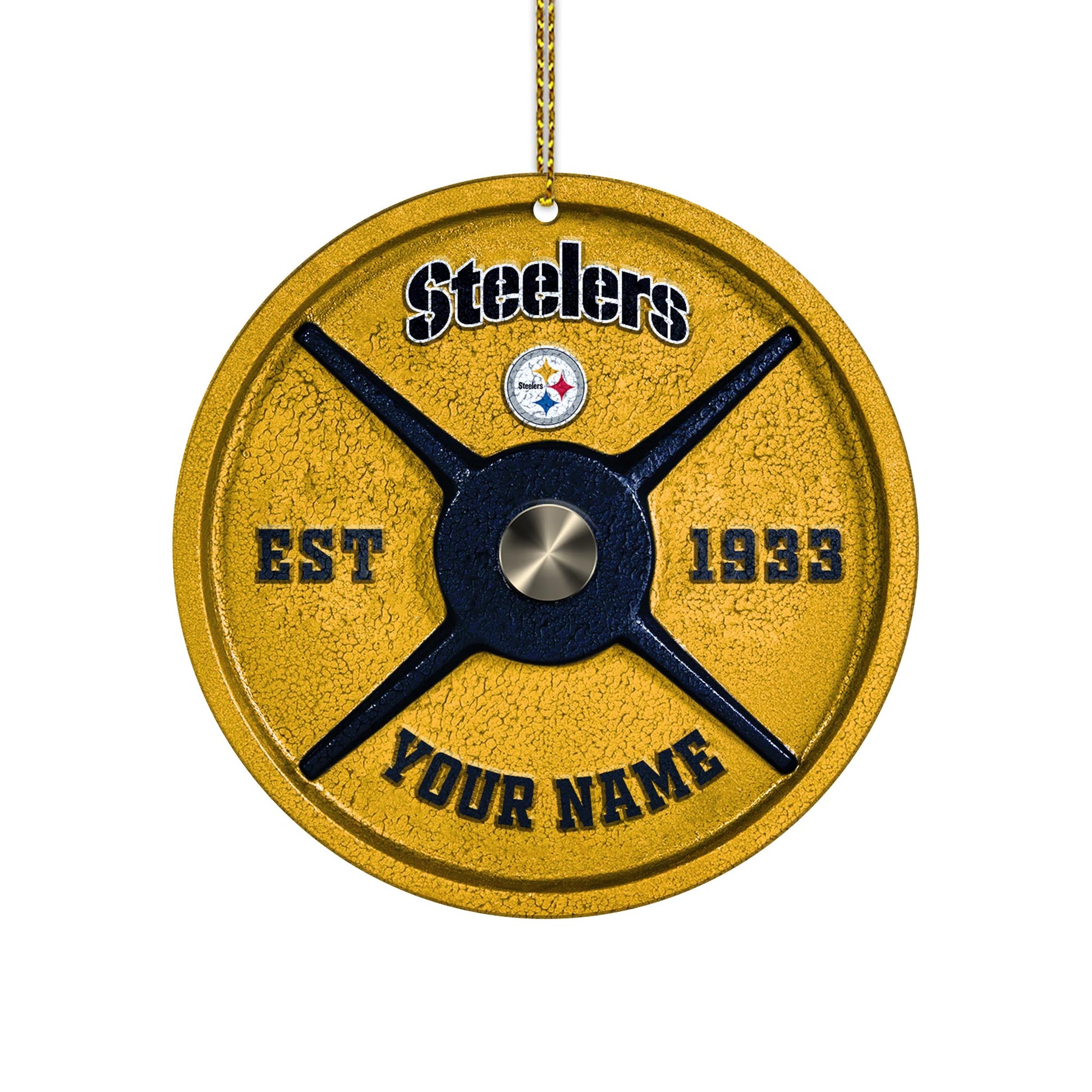 Pittsburgh Steelers Fitness Circle Aluminium Custom Ornament 2 Side Trending New Arrivals H52884 ETUG311023
