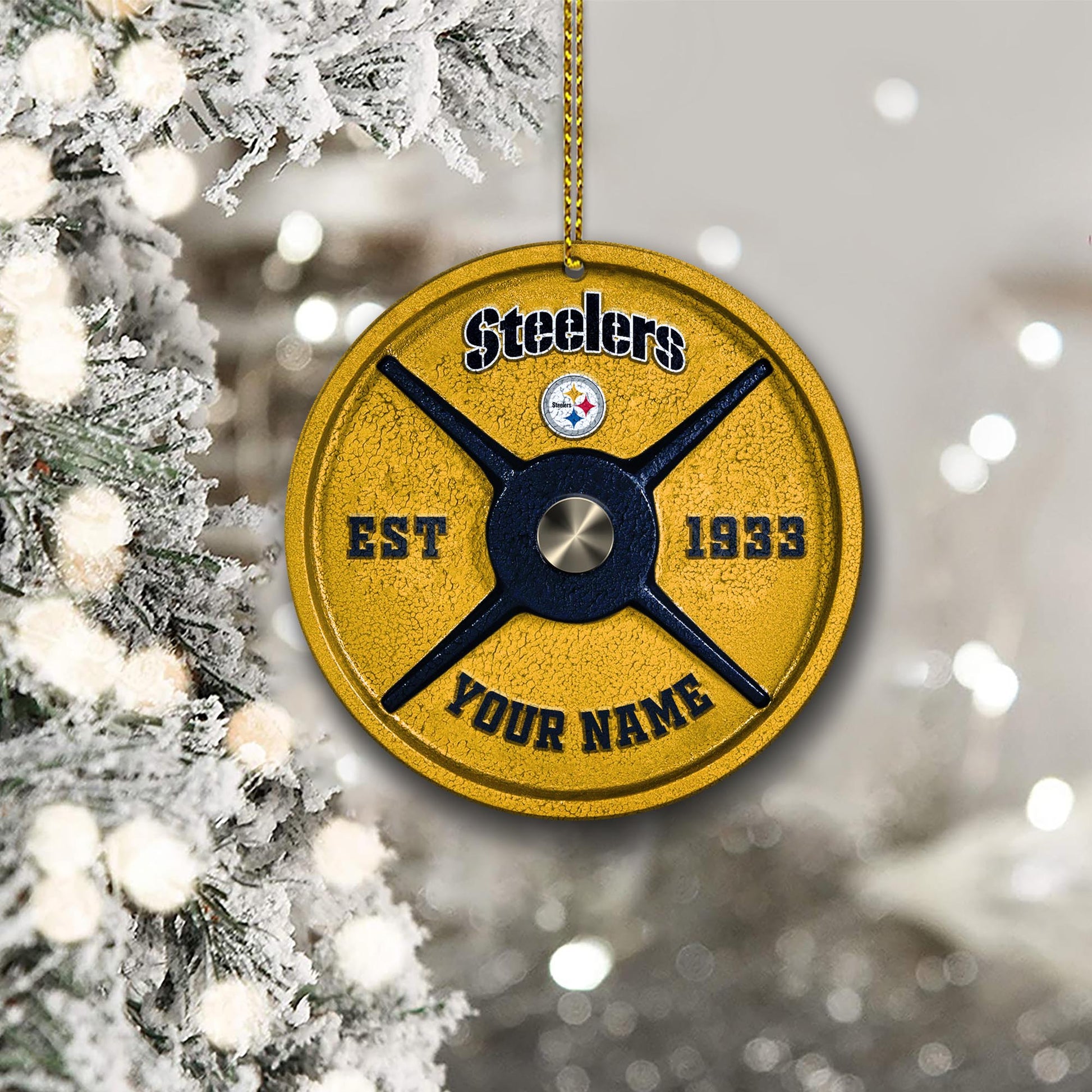 Pittsburgh Steelers Fitness Circle Aluminium Custom Ornament 2 Side Trending New Arrivals H52884 ETUG311023