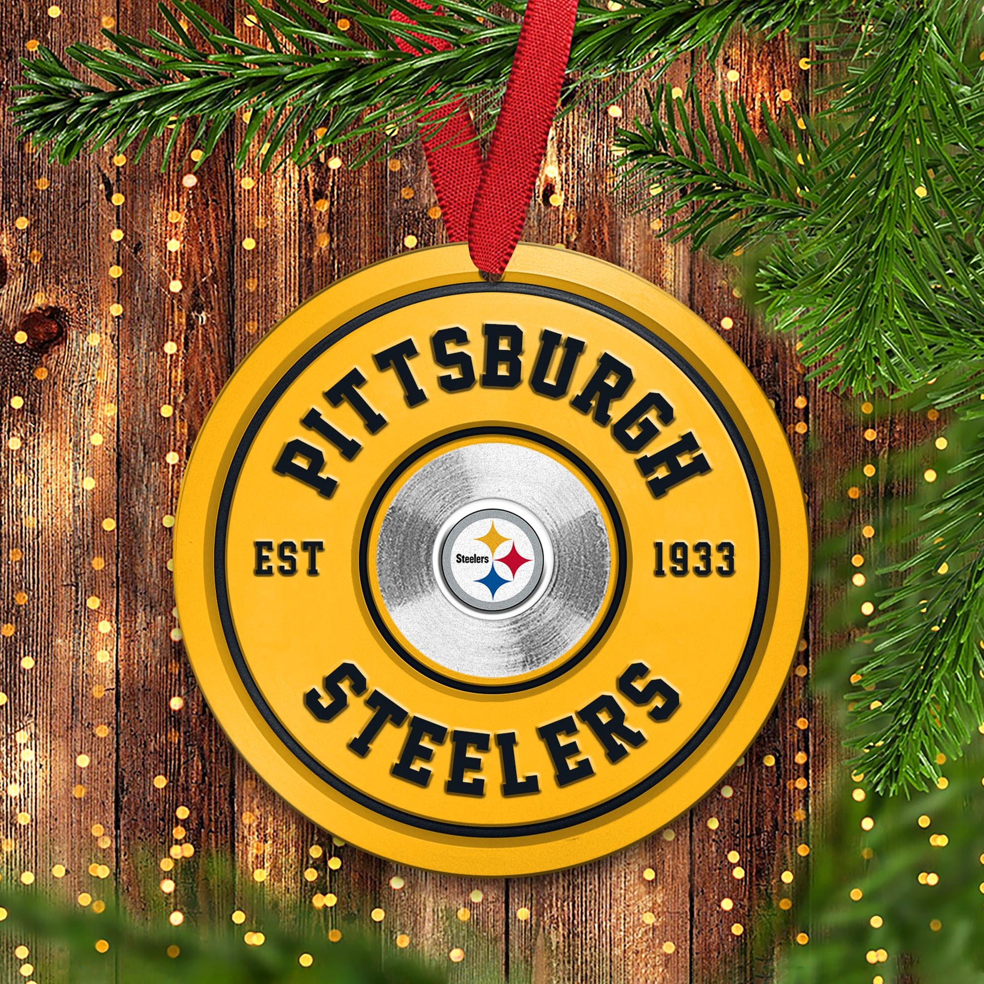 Pittsburgh Steelers Fitness Circle Aluminium Ornament 2 Side Trending New Arrivals H52883 ETUG311023