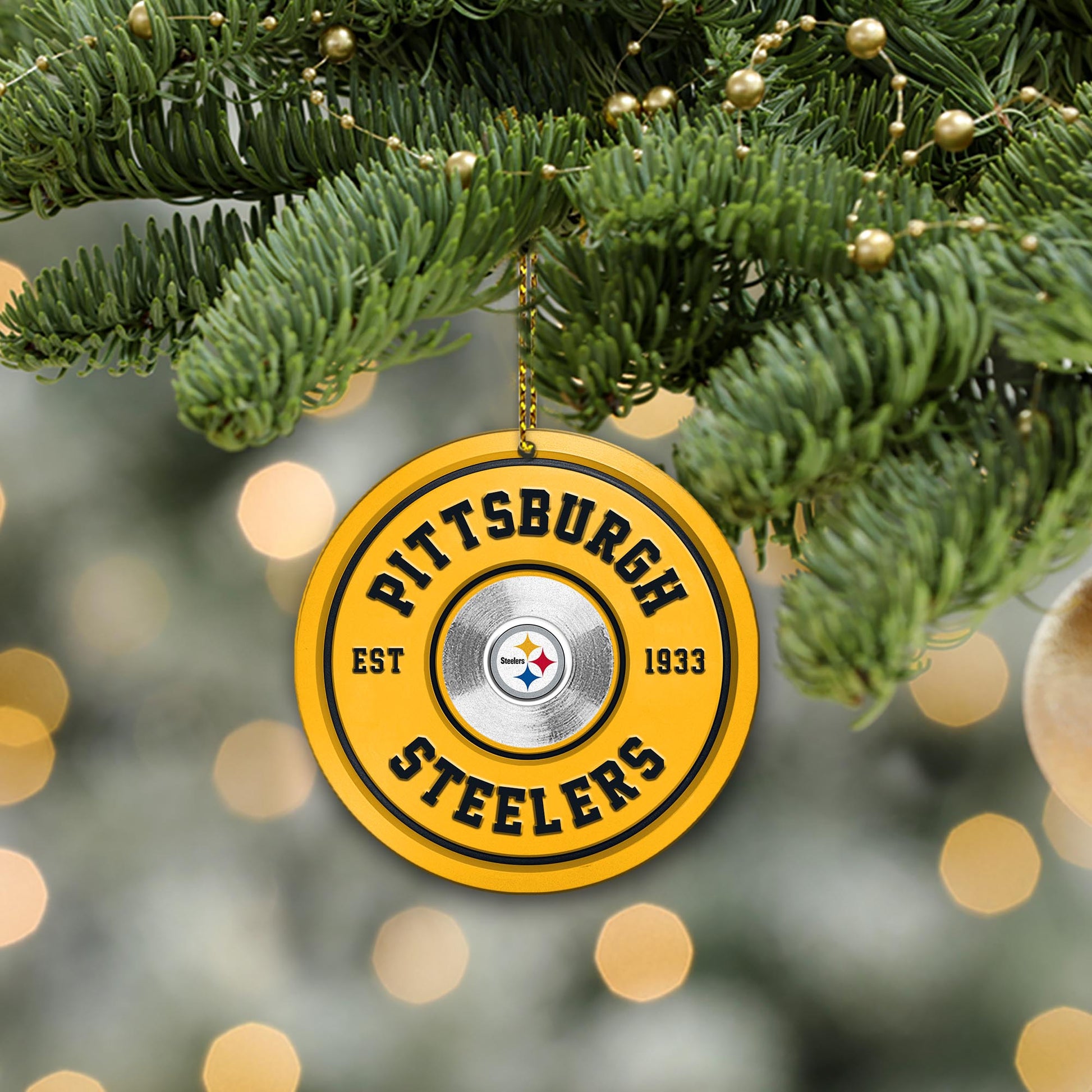 Pittsburgh Steelers Fitness Circle Aluminium Ornament 2 Side Trending New Arrivals H52883 ETUG311023