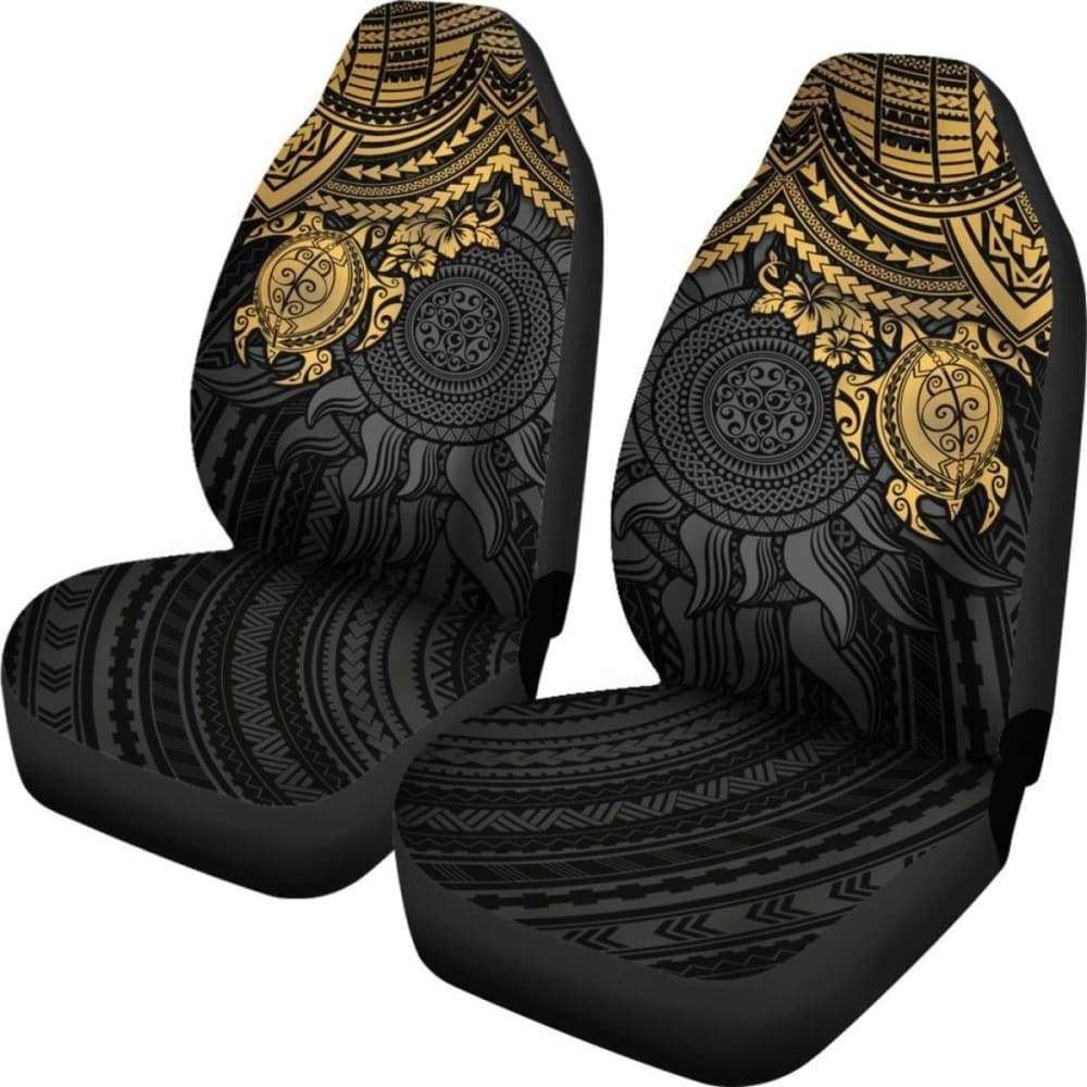 Polynesian Car Seat Covers - Polynesian Golden Turtle - Amazing Car Decoration