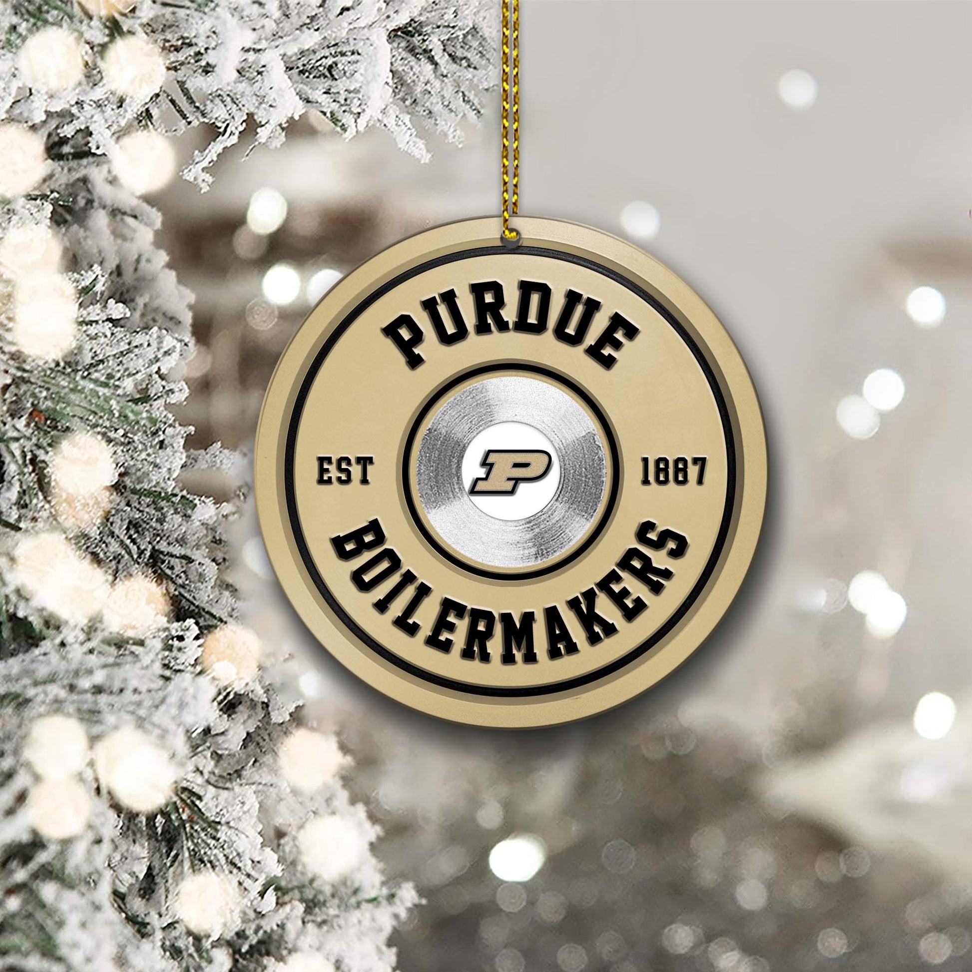 Purdue Boilermakers Fitness Circle Aluminium Ornament 2 Side Trending New Arrivals H52883 ETUG311023