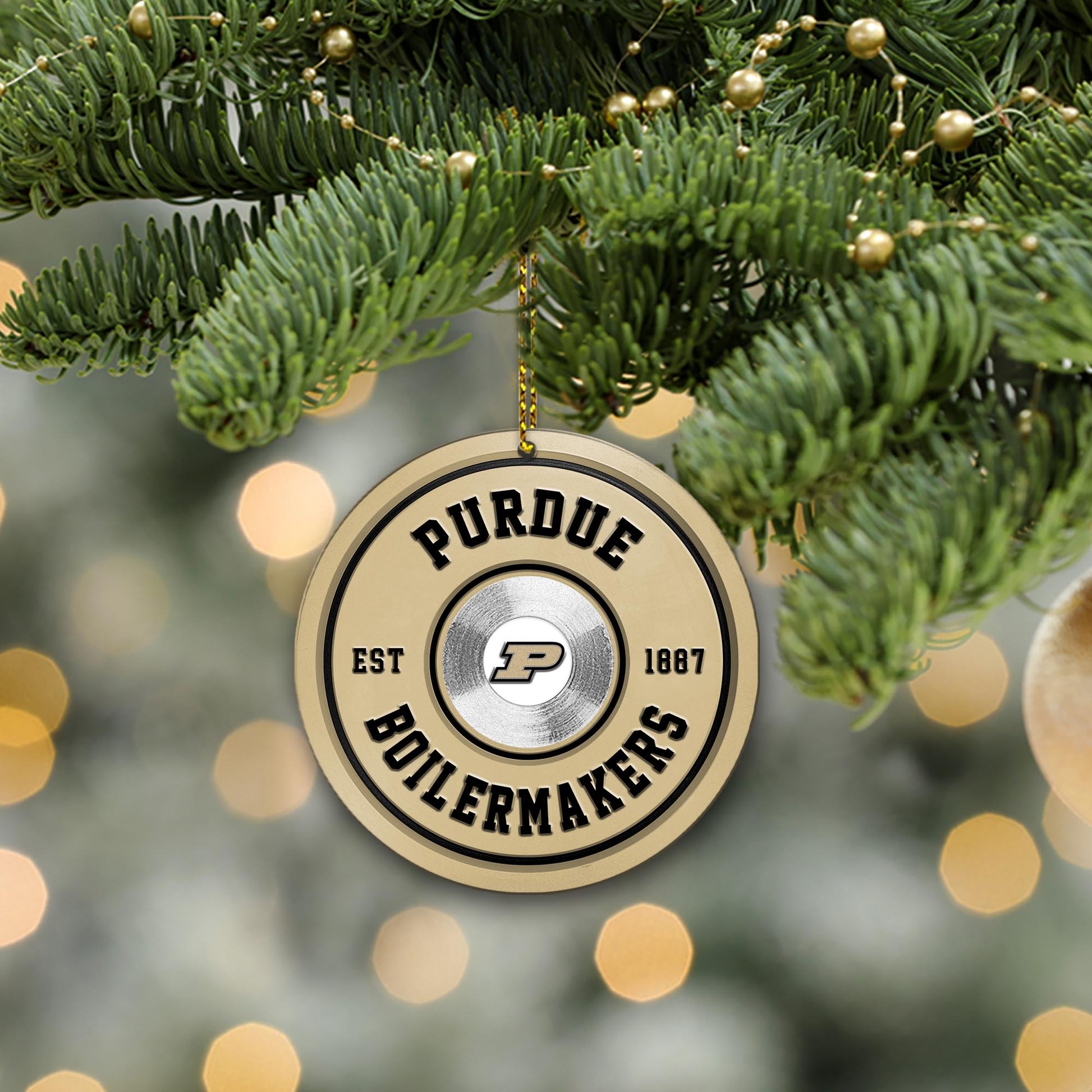 Purdue Boilermakers Fitness Circle Aluminium Ornament 2 Side Trending New Arrivals H52883 ETUG311023