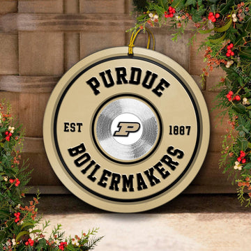 Purdue Boilermakers Fitness Circle Aluminium Ornament 2 Side Trending New Arrivals H52883 ETUG311023