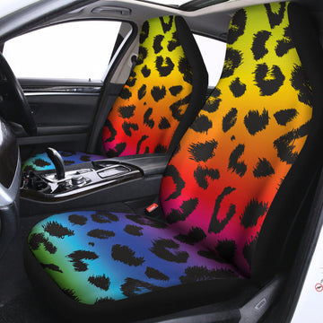 Rainbow Leopard Print Universal Fit Car Seat Covers