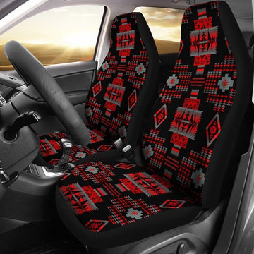 Red And Black Native Tribal Universal Fit Car Seat Covers