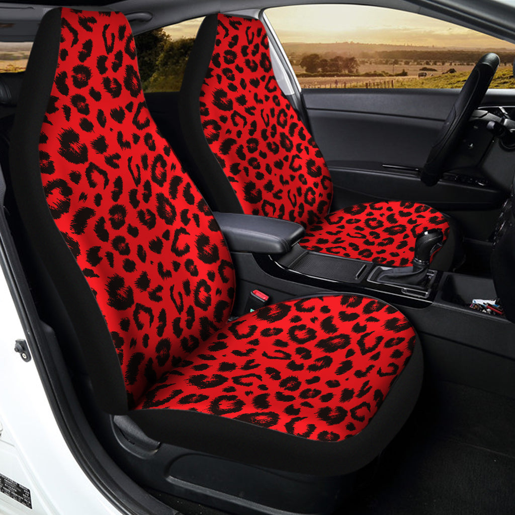 Red Leopard Print Universal Fit Car Seat Covers