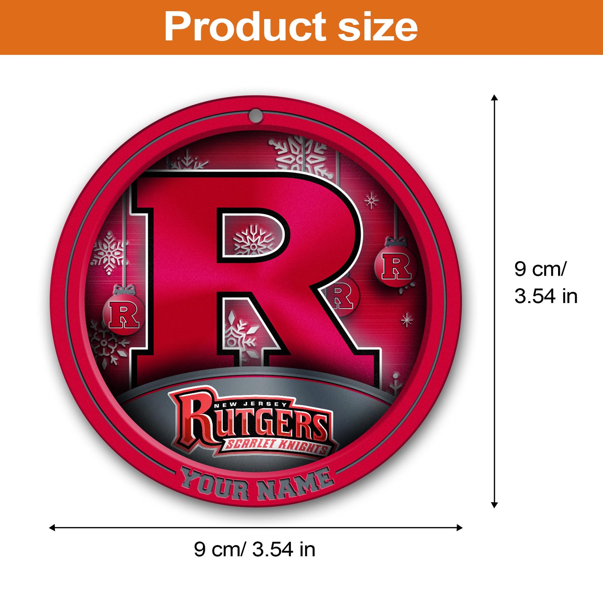 Rutgers Scarlet Knights Circle Aluminium Custom Ornament 2 Side Trending New Arrivals H52912 ETUG311023