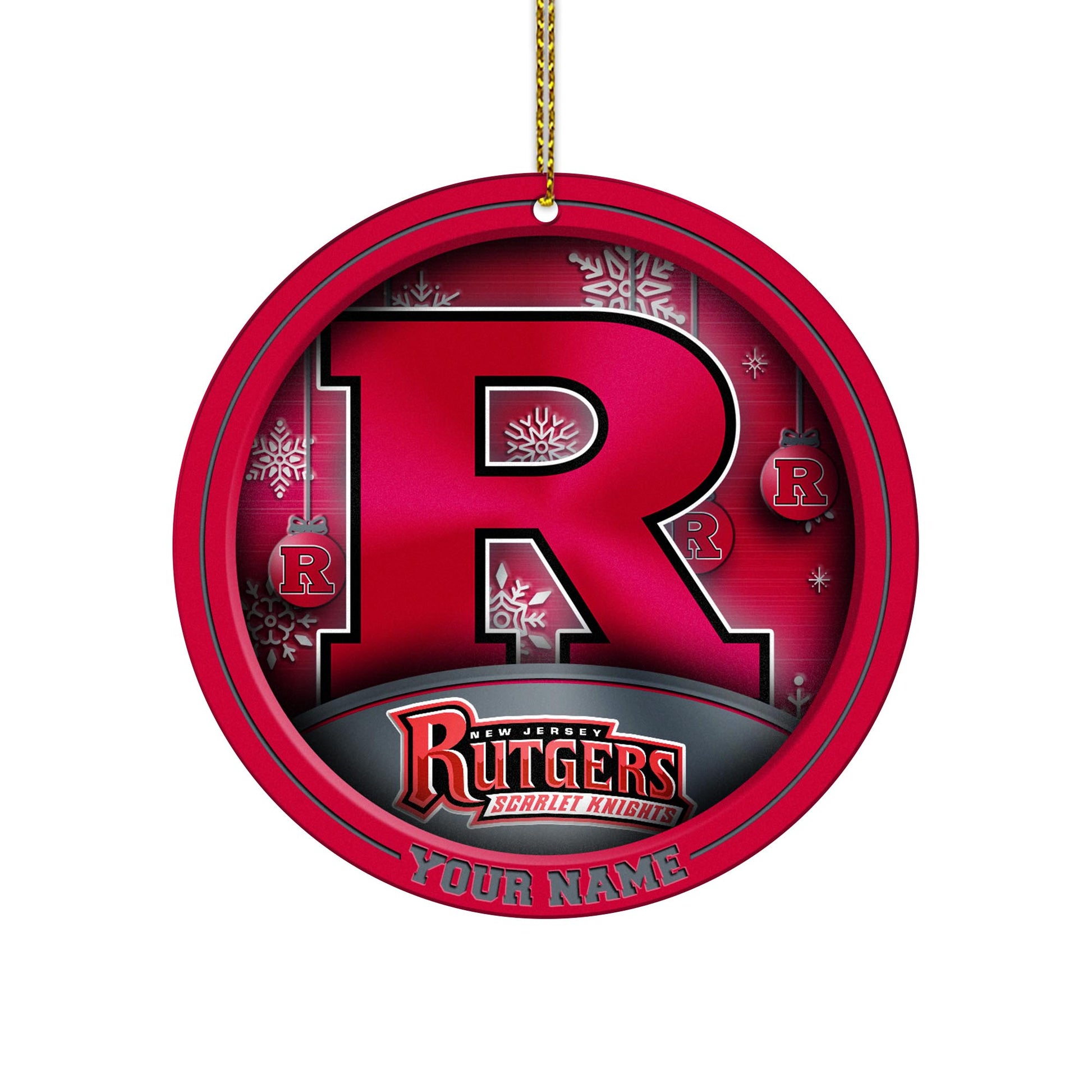 Rutgers Scarlet Knights Circle Aluminium Custom Ornament 2 Side Trending New Arrivals H52912 ETUG311023