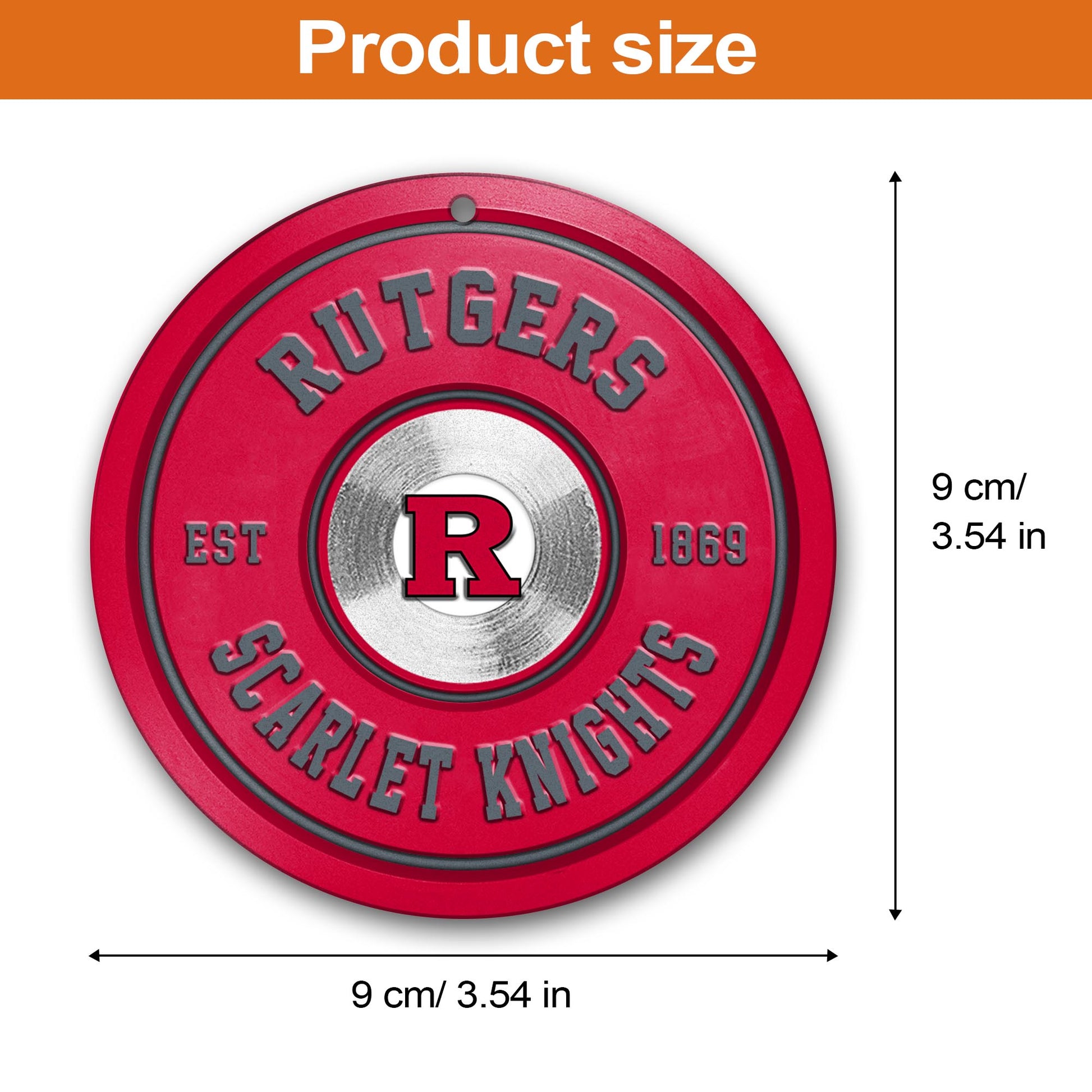 Rutgers Scarlet Knights Fitness Circle Aluminium Ornament 2 Side Trending New Arrivals H52883 ETUG311023