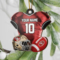 San Francisco 49ers 2 Layered Piece Wooden Ornament Custom Name And Number, Sport Team Ornament, Sport Gifts ETRG-52175