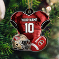 San Francisco 49ers 2 Layered Piece Wooden Ornament Custom Name And Number, Sport Team Ornament, Sport Gifts ETRG-52175