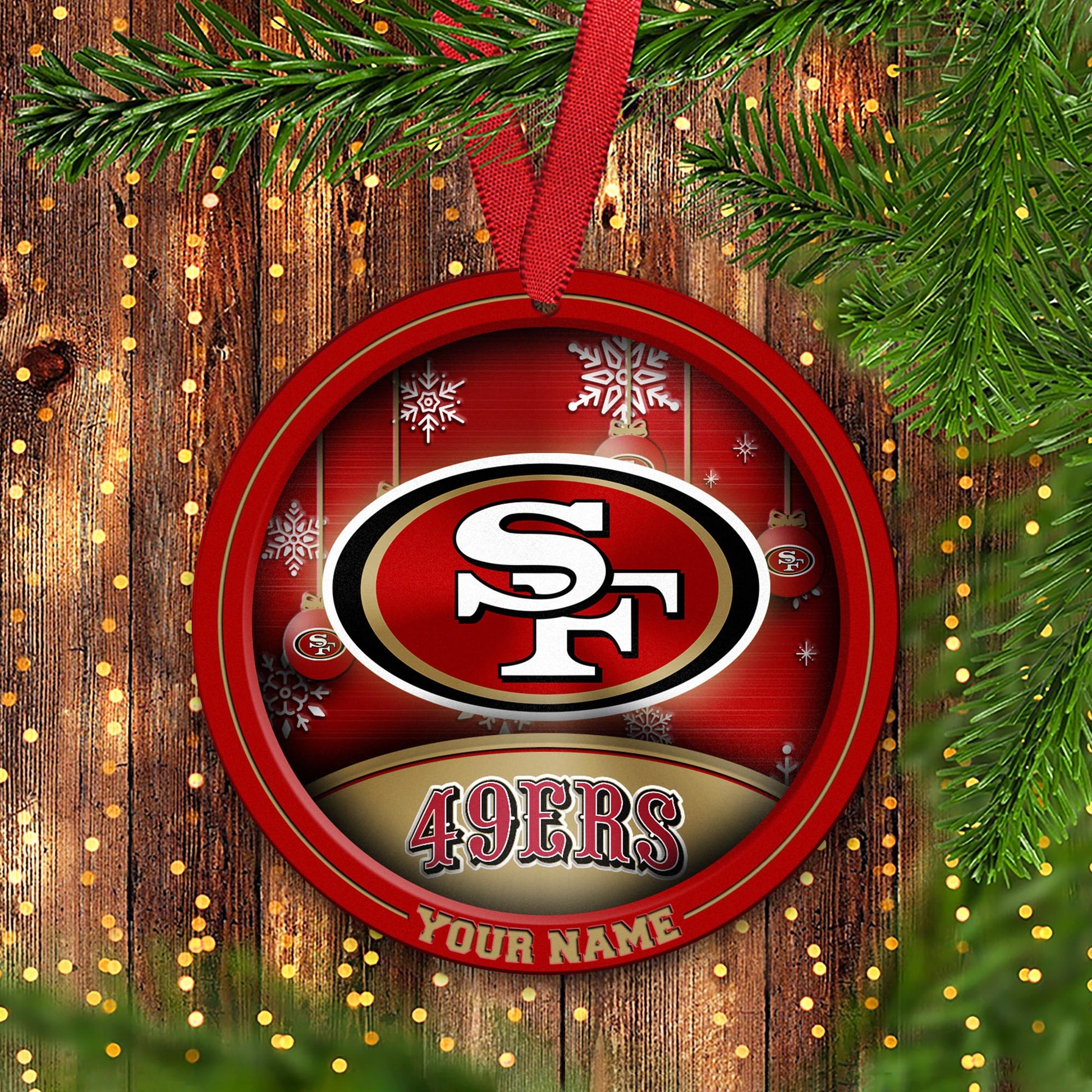 San Francisco 49ers Circle Aluminium Custom Ornament 2 Side Trending New Arrivals H52912 ETUG311023
