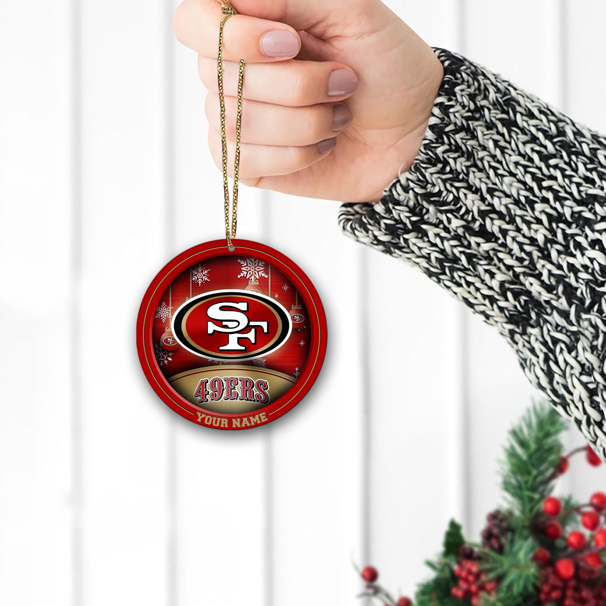San Francisco 49ers Circle Aluminium Custom Ornament 2 Side Trending New Arrivals H52912 ETUG311023