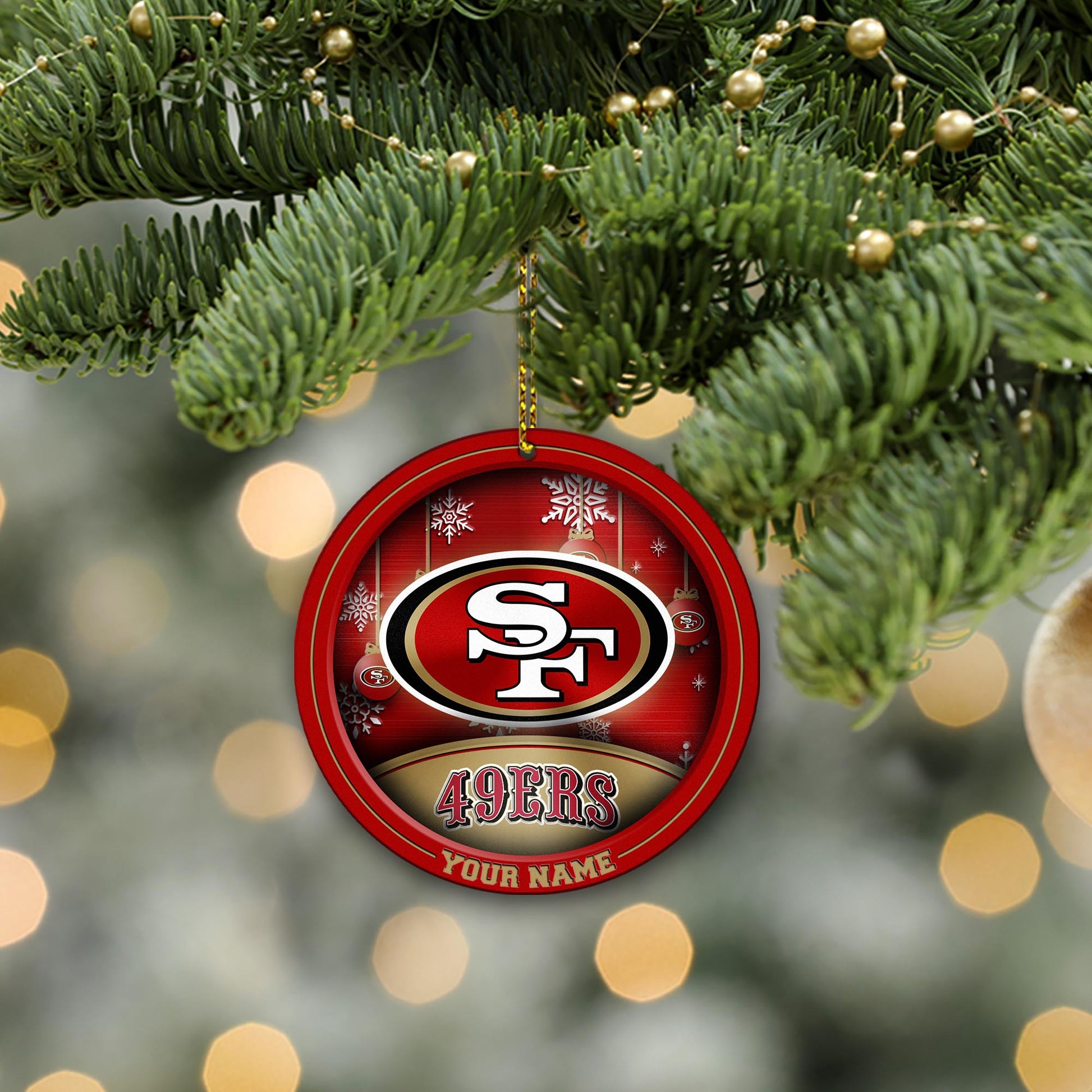 San Francisco 49ers Circle Aluminium Custom Ornament 2 Side Trending New Arrivals H52912 ETUG311023