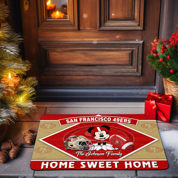 San Francisco 49ers Doormat Custom Your Family Name, Sport Team And MK Doormat, FootBall Fan Gifts EHIVM-52721