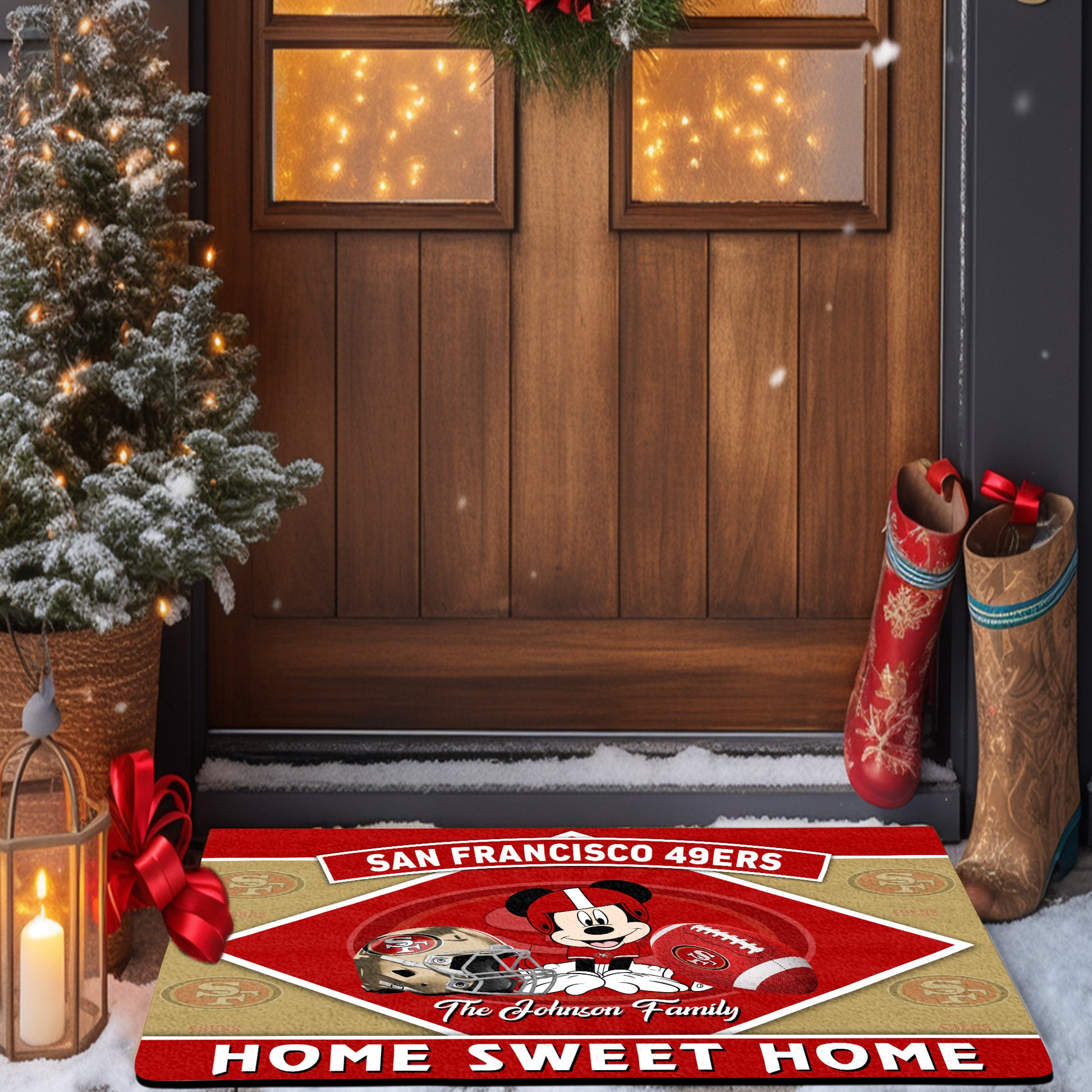 San Francisco 49ers Doormat Custom Your Family Name, Sport Team And MK Doormat, FootBall Fan Gifts EHIVM-52721