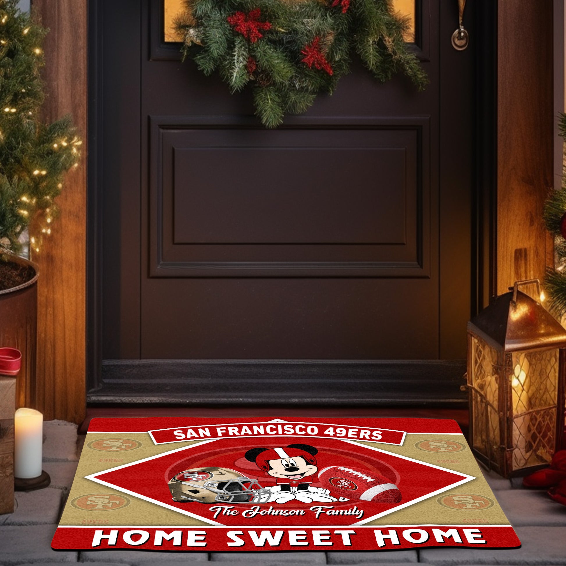 San Francisco 49ers Doormat Custom Your Family Name, Sport Team And MK Doormat, FootBall Fan Gifts EHIVM-52721