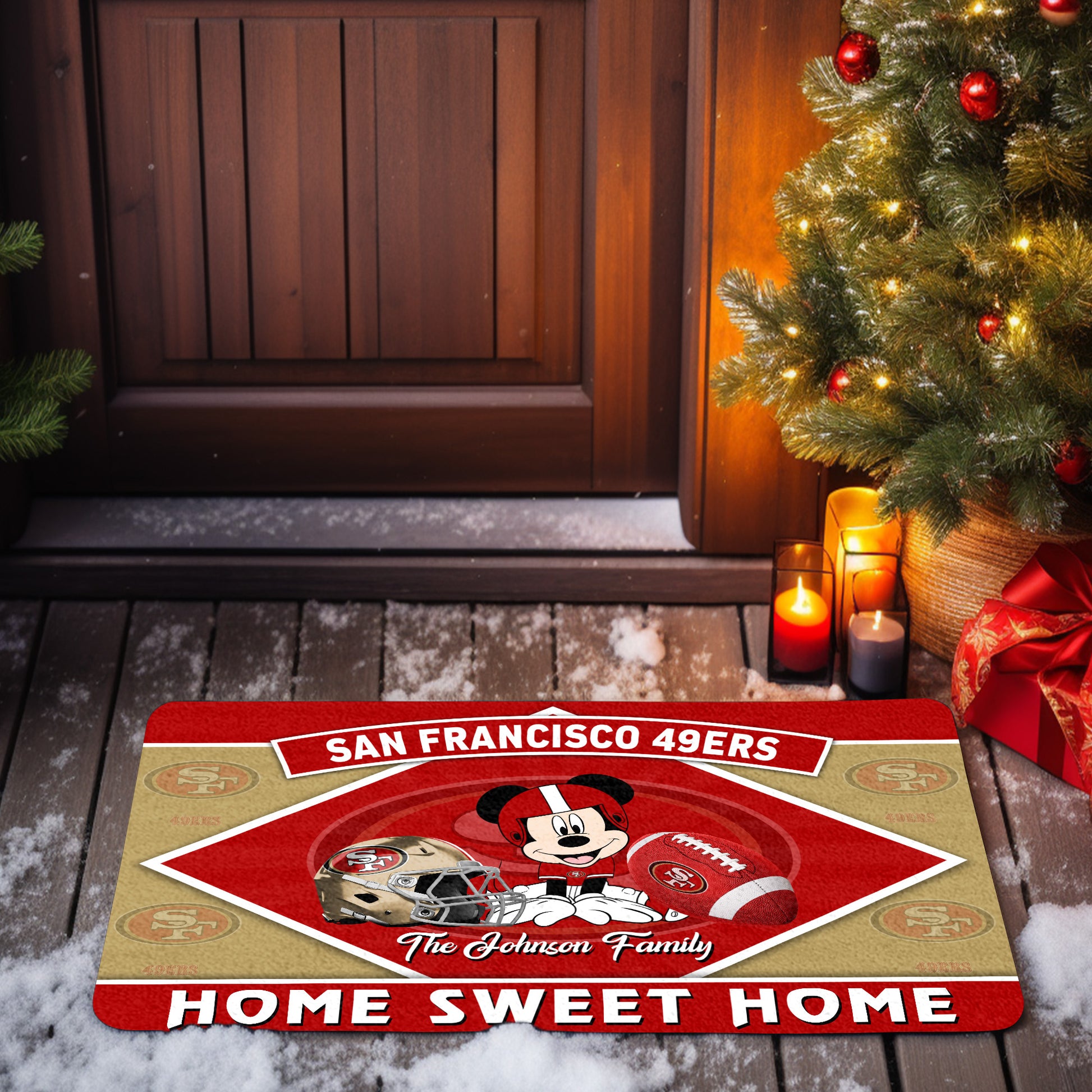 San Francisco 49ers Doormat Custom Your Family Name, Sport Team And MK Doormat, FootBall Fan Gifts EHIVM-52721